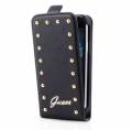 Кожаный чехол Guess для Samsung Galaxy S5 Mini Studded Flip Black с флипом блокнот (черный) GUFLS5MSAB