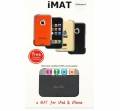 Кожаная наклейка на iPhone 4 - iMat II на заднюю панель (черная) + Прозрачная пленка на экран в комплекте!