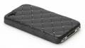 Кожаный чехол накладка со стразами iCover для iPhone 4/4S Leather Swarovski Black (IP4-LE-SW/BK), черный