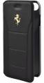 Кожаный чехол книжка Ferrari для iPhone 7 / 8 488 (Gold) Booktype Leather Black, FESEGFLBKP7BK