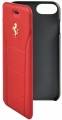 Кожаный чехол книжка Ferrari для iPhone 7 / 8 488 (Gold) Booktype Leather Red, FESEGFLBKP7RE
