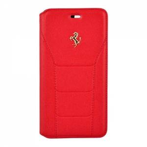 Купить кожаный чехол книжка Ferrari для iPhone 7 Plus / 7+ / 8 Plus / 8+ 488 (Gold) Booktype Leather Red, FESEGFLBKP7LRE