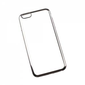 Купить прозрачный гелевый чехол для iPhone 6 Plus / 6S Plus с серебристой рамкой