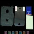 Кожаная наклейка на iPhone 3G, 3GS iMat II на заднюю панель (черная) + Прозрачная пленка на экран в комплекте! 