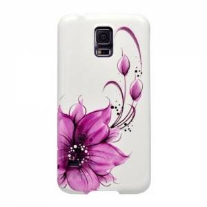 Купить чехол накладку iCover для Samsung Galaxy S5 Flower Purple (GS5-HP-FB/PP) сиреневый цветок на белом фоне