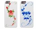 Чехол накладка iCover для iPhone 6/6S HP Vintage Rose Pink (IP6/4.7-HP/W-VR/P), розовые цветы со стебельком на белом фоне