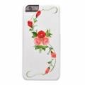 Чехол накладка iCover для iPhone 6/6S HP Vintage Rose Pink (IP6/4.7-HP/W-VR/P), розовые цветы со стебельком на белом фоне