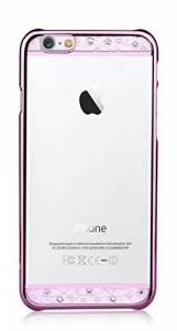 Купить чехол накладку со стразами для iPhone 6/6S прозрачный Comma Crystal Bling - Rose Pink