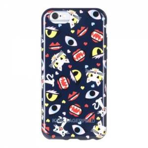 Купить гелевый чехол накладку для iPhone 6/6S Karl Lagerfeld Monster Choupette Hard Blue (KLHCP6MCPBL)