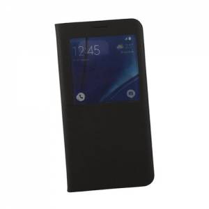 Купить чехол книжку для Samsung Galaxy S6 Edge Plus S View Cover с окошком (черный)