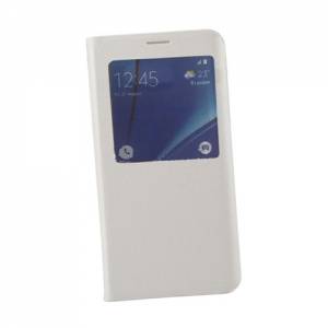 Купить чехол книжку для Samsung Galaxy S6 Edge Plus S View Cover с окошком (белый)