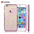 Чехол накладка со стразами для iPhone 6/6S прозрачный Comma Crystal Flora - Rose Pink