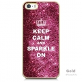 Чехол накладка для iPhone 5 / 5S с авторским дизайном MOSNOVO Pink Glitter Keep Calm And Sparkle On (с пленкой в комплекте)