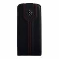 Кожаный чехол с флипом для iPhone SE / 5S / 5 Ferrari Flip Montecarlo Black (FEMTFLP5BL)