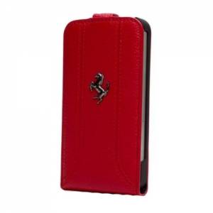 Купить кожаный чехол с флипом для iPhone 5C Ferrari FF-Collection Flip Red (FEFFFLPMRE)
