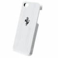 Кожаный чехол накладка для iPhone 5C Ferrari FF-Collection Hard White (FEFFHCPMWH)