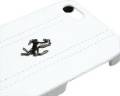 Кожаный чехол накладка для iPhone 5C Ferrari FF-Collection Hard White (FEFFHCPMWH)