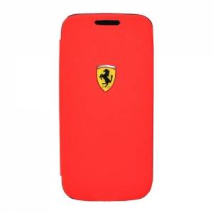 Купить кожаный чехол книжку для Samsung Galaxy S4 Mini Ferrari Scuderia Booktype Rub Red (FESCRUFLHS4MRE)