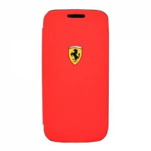 Купить кожаный чехол книжку для Samsung Galaxy S4 Mini Ferrari Scuderia Booktype Rub Red (FESCRUFLHS4MRE)