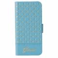 Кожаный чехол книжка для iPhone 5C Guess GIANINA Booktype Turquoise (GUFLBKPMPET)