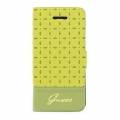 Кожаный чехол книжка для iPhone 5C Guess GIANINA Booktype Yellow (GUFLBKPMPEY)