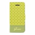 Кожаный чехол книжка для iPhone 5C Guess GIANINA Booktype Yellow (GUFLBKPMPEY)