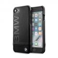 Кожаный чехол накладка BMW для iPhone 7 / 8 Signature Logo imprint Hard Leather Black, BMHCI8LLSB
