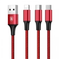 USB кабель 3 в 1 Baseus 8 Pin & Type C & Micro USB (1.2 метра, 2A)