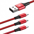 USB кабель 3 в 1 Baseus 8 Pin & Type C & Micro USB (1.2 метра, 2A)