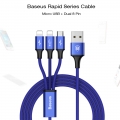 USB кабель 3 в 1 Baseus 8 Pin & Type C & Micro USB (1.2 метра, 2A)