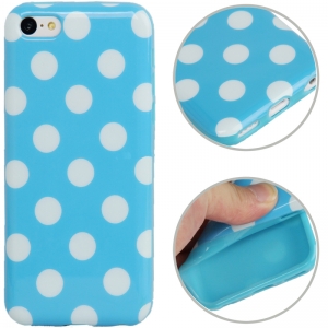 Купить чехол накладка Dot TPU Case для iPhone 5C (голубой с белым) в интернет магазине