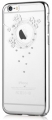 Прозрачный чехол накладка со стразами Swarovski для iPhone 6/6S Devia Crystal Garland - Silver