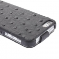 Кожаный чехол блокнот для iPhone SE / 5 / 5S Dicase с фактурой страуса