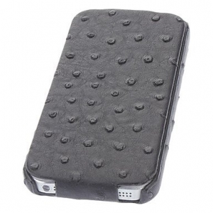 Купить кожаный чехол блокнот для iPhone 5 / 5S Dicase с фактурой страуса
