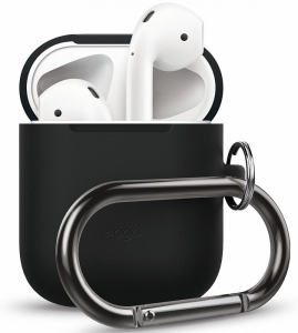 Купить Чехол Elago для AirPods из силикона с карабином Hang case Black (EAPSC-HANG-BK) по низкой цене с доставкой