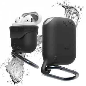 Купить Водонепроницаемый чехол Elago для AirPods из силикона с карабином Waterproof hang case Black (EAPWF-BK) по низкой цене с доставкой 