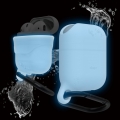 Водонепроницаемый чехол Elago для AirPods из силикона с карабином Waterproof hang case Nightglow blue  (EAPWF-LUBL)