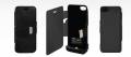 Чехол-аккумулятор с флипом EXEQ для iPhone 5/5S/5C, 4300 мАч, чёрный (iF06)