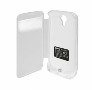 Купить чехол-аккумулятор с флипом EXEQ для Samsung Galaxy S4 mini, 2200 мАч, белый (SF04)