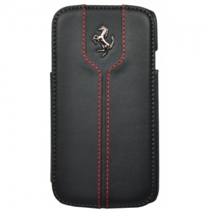 Купить кожаный чехол книжка Ferrari для Samsung Galaxy S4 Montecarlo Booktype черный