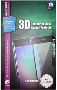 Купить защитное 3D стекло Goldspin для iPhone X, Black (GS-3D-IP8-B)