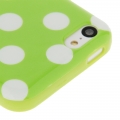 Чехол накладка Dot TPU Case для iPhone 5C (зеленый с белым)