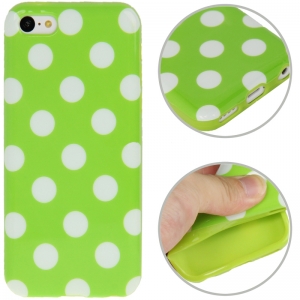 Купить чехол накладка Dot TPU Case для iPhone 5C (зеленый с белым) в интернет магазине