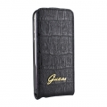 Чехол блокнот с флипом Guess Crocodile Flip Case для iPhone 5 / 5S под кожу крокодила (черный) GUFLP5CMB