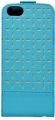Кожаный чехол с флипом Guess для iPhone 5C GIANINA Flip Turqoise (GUFLPMPET)