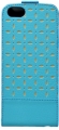 Кожаный чехол с флипом Guess для iPhone 5C GIANINA Flip Turqoise (GUFLPMPET)