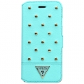 Кожаный чехол книжка Guess для iPhone 6 Plus TESSI Booktype Light green (GUFLBKP6LSTG)