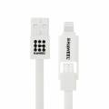 USB кабель Haweel 2 в 1 универсальный (8 Pin & Micro USB) 1 метр (белый)