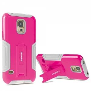 Купить Противоударный гелевый чехол Haweel с подставкой для Samsung Galaxy S V / S5 / i9600 (Розовый) в интернет-магазине
