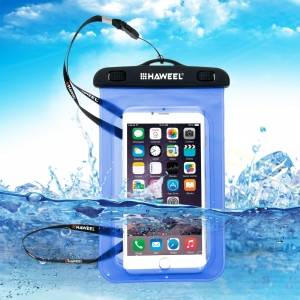 Купить Универсальный водозащитный чехол HAWEEL для iPhone X / 7 / 8 / 8 Plus / 8+ / 6S / 6S Plus / SE / 5S / 5 / Samsung Galaxy с держателем на руку (голубой)